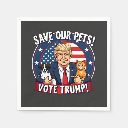 Serviette En Papier Sauvez nos animaux de compagnie Votez Trump Pets F (Devant)