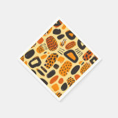 Serviette En Papier "Savanna Pop : Vibes tribales en orange et noir" (Coin)