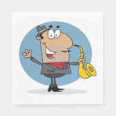 Serviette En Papier Saxophone Player Musicien (Devant)