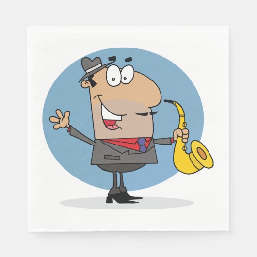 Serviette En Papier Saxophone Player Musicien (Devant)