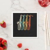 Serviette En Papier Saxophone Retro Vintage Marching Band (En situation)
