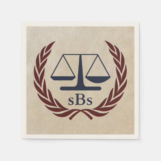 Serviette En Papier Scales de justice Cadeaux d'avocat personnalisé (Devant)