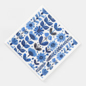 Serviette En Papier Scandi bleu floral (Coin)