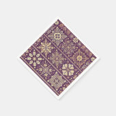 Serviette En Papier Scandinave hiver violet et découpage or (Coin)