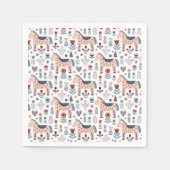 Serviette En Papier Scandinave Horse Folk Art Motif (Devant)