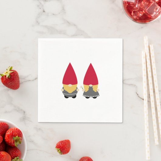 Serviette En Papier Scandinave Nisse Tomte Gnome (En situation)