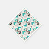 Serviette En Papier Scandinave turquoise gris et beige géométrique (Coin)