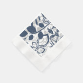 Serviette En Papier Scandinavie Gris Bleu Motif Floral (Coin)