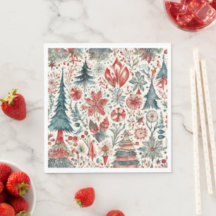 Serviette En Papier Scandinavie Noël fantaisie design motif