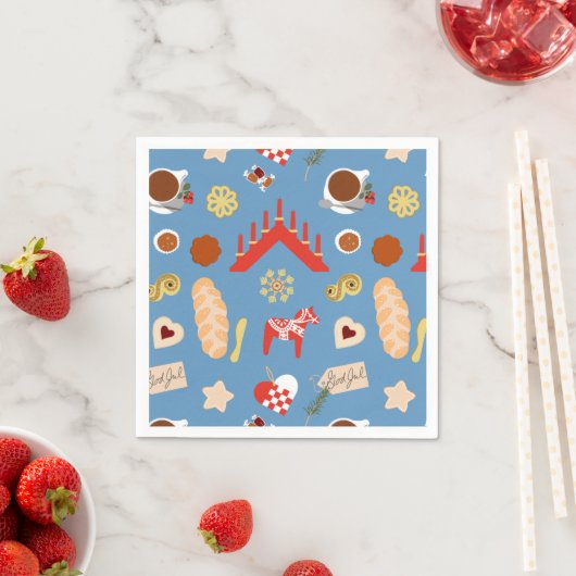 Serviette En Papier Scandinavie/Suédoise Jul Conception de pâtisseries (En situation)