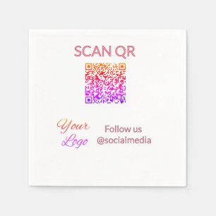 Serviette En Papier Scanner pour afficher le menu restaurant hôtel QR 