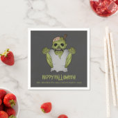 Serviette En Papier Scanner Zombie Personnalisable Halloween Texte de  (En situation)