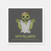 Serviette En Papier Scanner Zombie Personnalisable Halloween Texte de (Devant)