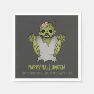 Serviette En Papier Scanner Zombie Personnalisable Halloween Texte de 