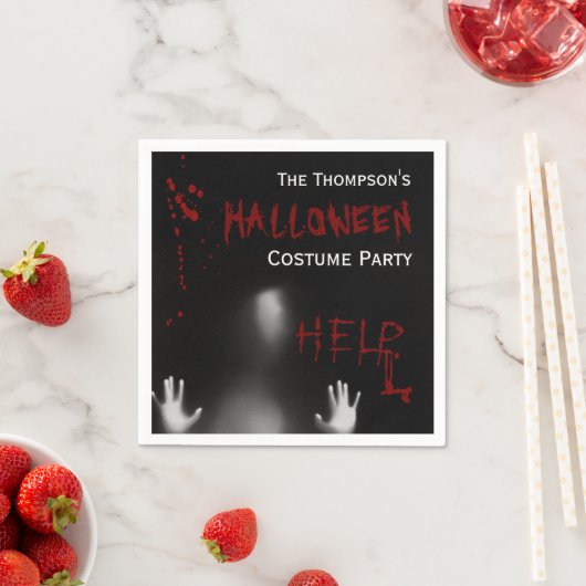 Serviette En Papier Scare Bloody Halloween Costume Party Noir (En situation)