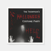Serviette En Papier Scare Bloody Halloween Costume Party Noir (Devant)