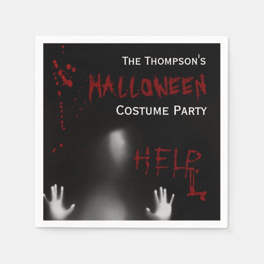 Serviette En Papier Scare Bloody Halloween Costume Party Noir (Devant)