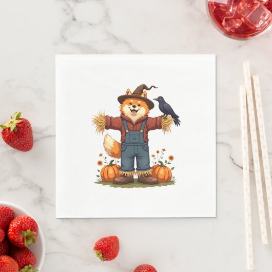 Serviette En Papier Scarecrow Samoyé Dog (En situation)