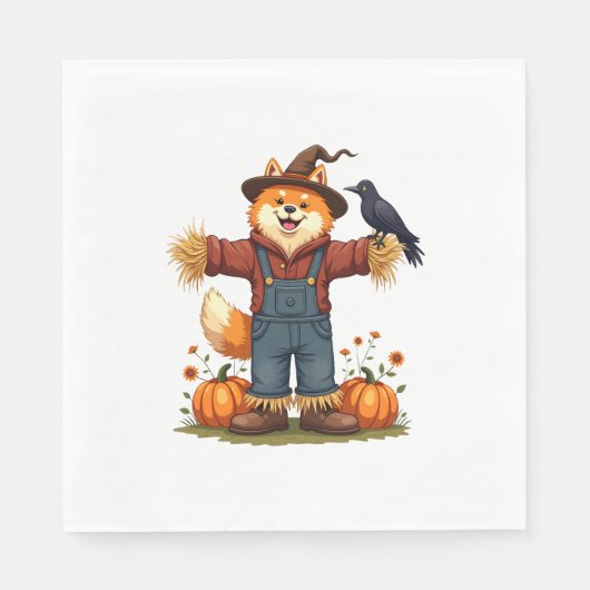 Serviette En Papier Scarecrow Samoyé Dog (Devant)