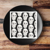 Serviette En Papier Scary Scull Black & White Pattern