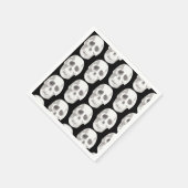 Serviette En Papier Scary Scull Black & White Pattern (Coin)