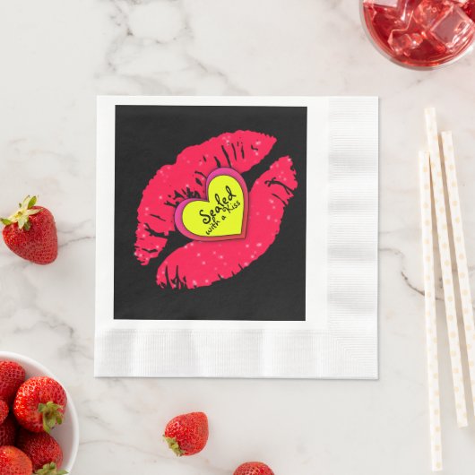 Serviette En Papier Sceau Avec Un Baiser (En situation)