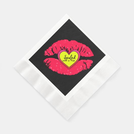 Serviette En Papier Sceau Avec Un Baiser (Coin)