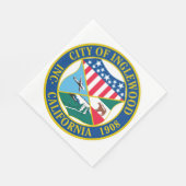 Serviette En Papier Sceau de la ville d'Inglewood en Californie (Coin)