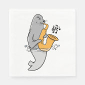 Serviette En Papier Sceau Jouer Le Saxophone (Devant)