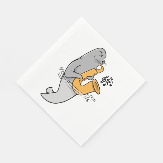 Serviette En Papier Sceau Jouer Le Saxophone (Coin)