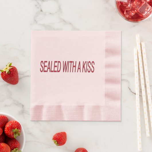 Serviette En Papier scellé avec des citations d'amour de baiser (En situation)