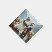 Serviette En Papier **"Scellé avec un baiser : Otterly in Love"** (Coin)