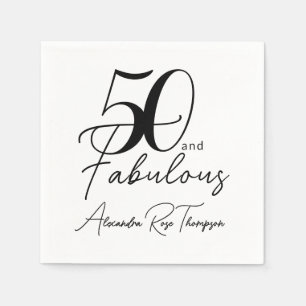 Serviette En Papier Scénario 50 ans et Fabuleux Fête d'anniversaire 50