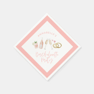 Serviette En Papier Scénario de cocktail moderne à la poupée rose b