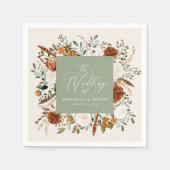 Serviette En Papier Scénario mariage botanique rustique sauge vert élé (Devant)