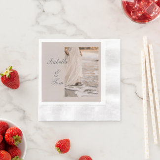 Serviette En Papier Scénario personnalisé de mariage romantique sur la