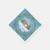 Serviette En Papier Scène boisée de Noël (Coin)