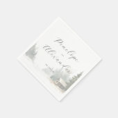 Serviette En Papier Scène de cabane hivernale fantaisiste (Coin)