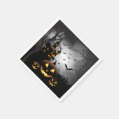 Serviette En Papier Scène de cimetière d'Halloween Maison hantée citro (Coin)
