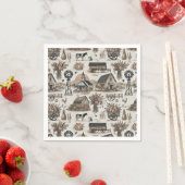 Serviette En Papier Scène de ferme rustique (En situation)