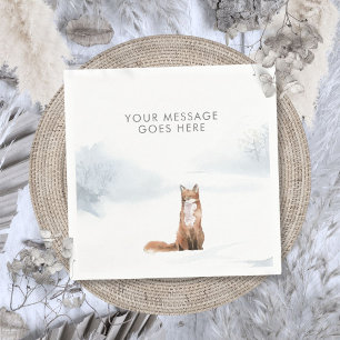 Serviette En Papier Scène de forêt hivernale renard Noël vacances
