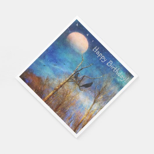 Serviette En Papier Scène de forêt lunaire (Coin)