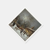Serviette En Papier Scène de la Saint-Sylvestre de Noël (Coin)