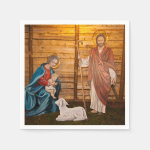 Serviette En Papier Scène de Nativity