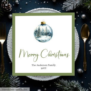 Serviette En Papier Scène de Noël bohème minimaliste nappe de fête