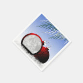 Serviette En Papier Scène de Noël Ornament Modèle photo (Coin)