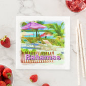 Serviette En Papier Scène de plage de l'île tropicale des Caraïbes - S (En situation)