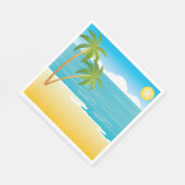 Serviette En Papier Scène De Plage De Palm Tree (Coin)