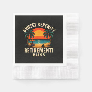 Serviette En Papier Scène de plage de retraite sérénité coucher de sol