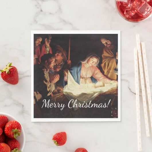 Serviette En Papier Scène des maîtres de Noël (En situation)